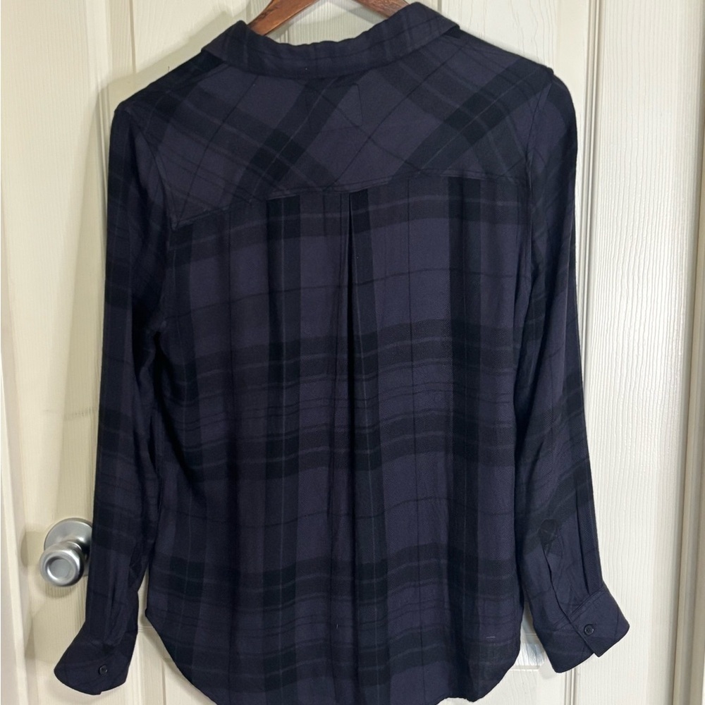 Rails Hunter Blue Black Plaid Button Down Shirt | EUC caboncore Normcore | Small - Picture 6 of 8